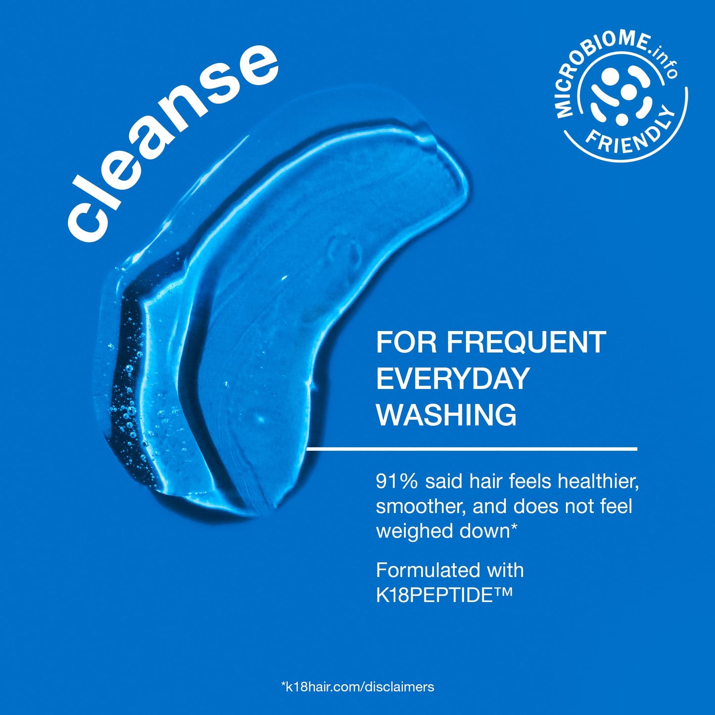 K18 损伤防护洗发水，减少毛躁和缠结，保持头发健康，8.5 液体盎司