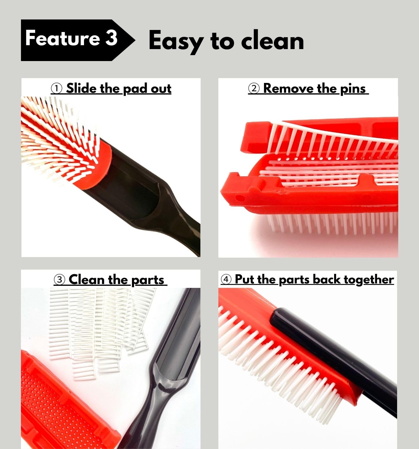 Brosse à cheveux MDSTYLE pour cheveux bouclés, épais, ondulés et frisés - Définition des boucles, démêlage, coiffage, brushing, mise en forme - Brosse démêlante 9 rangs pour femmes et hommes - Sèche ou humide (Noir, petit format, 1 pièce)