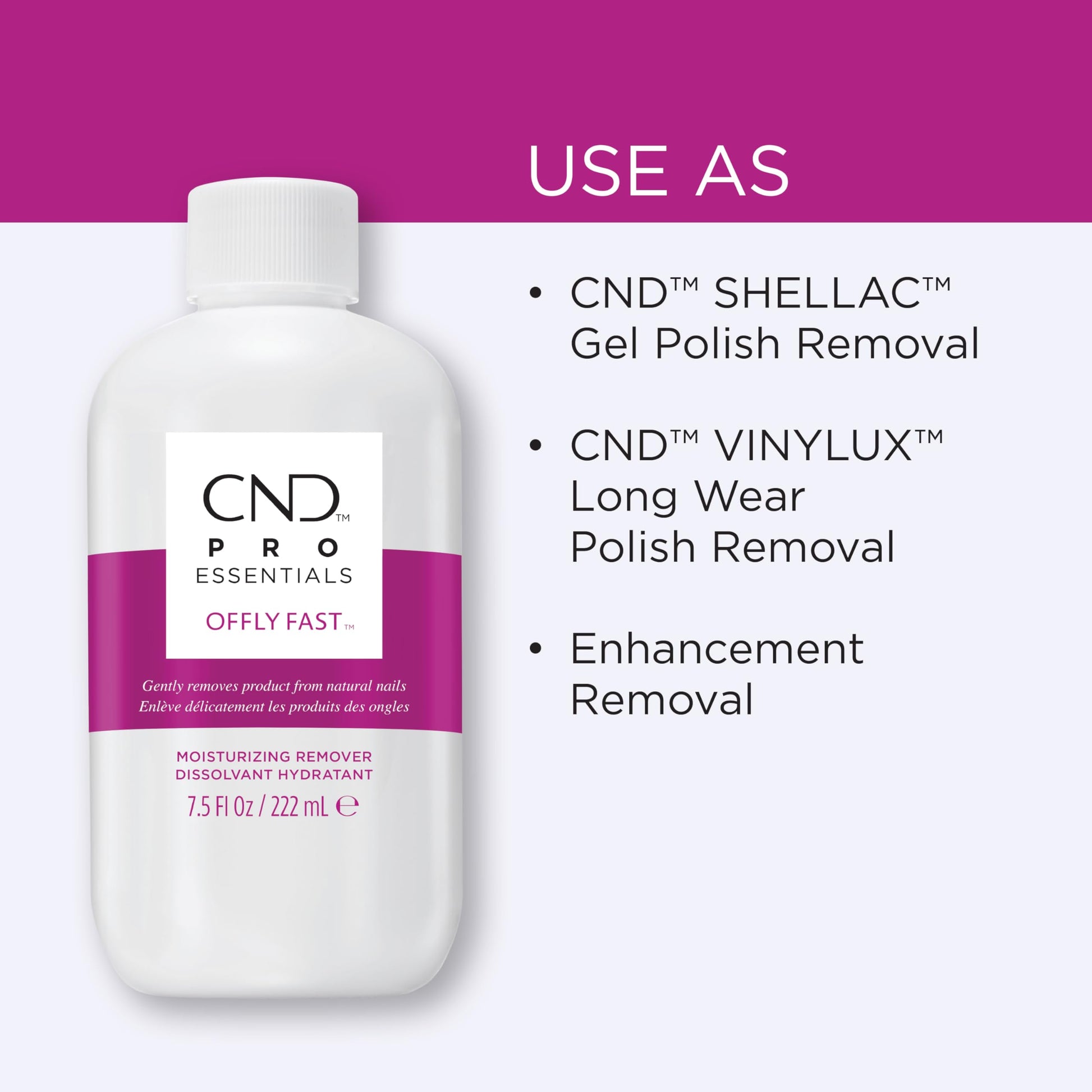 White Smoke CND OFFLY FAST Moisturizing Nail Polish Remover, 2 fl oz