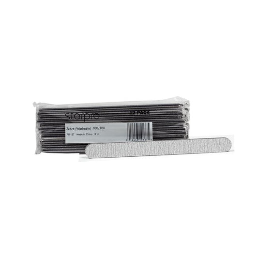 White Smoke Cuccio  Cina Pro  Star Pro Zebra Washable Foam Cushion Files - 180/180 Grit