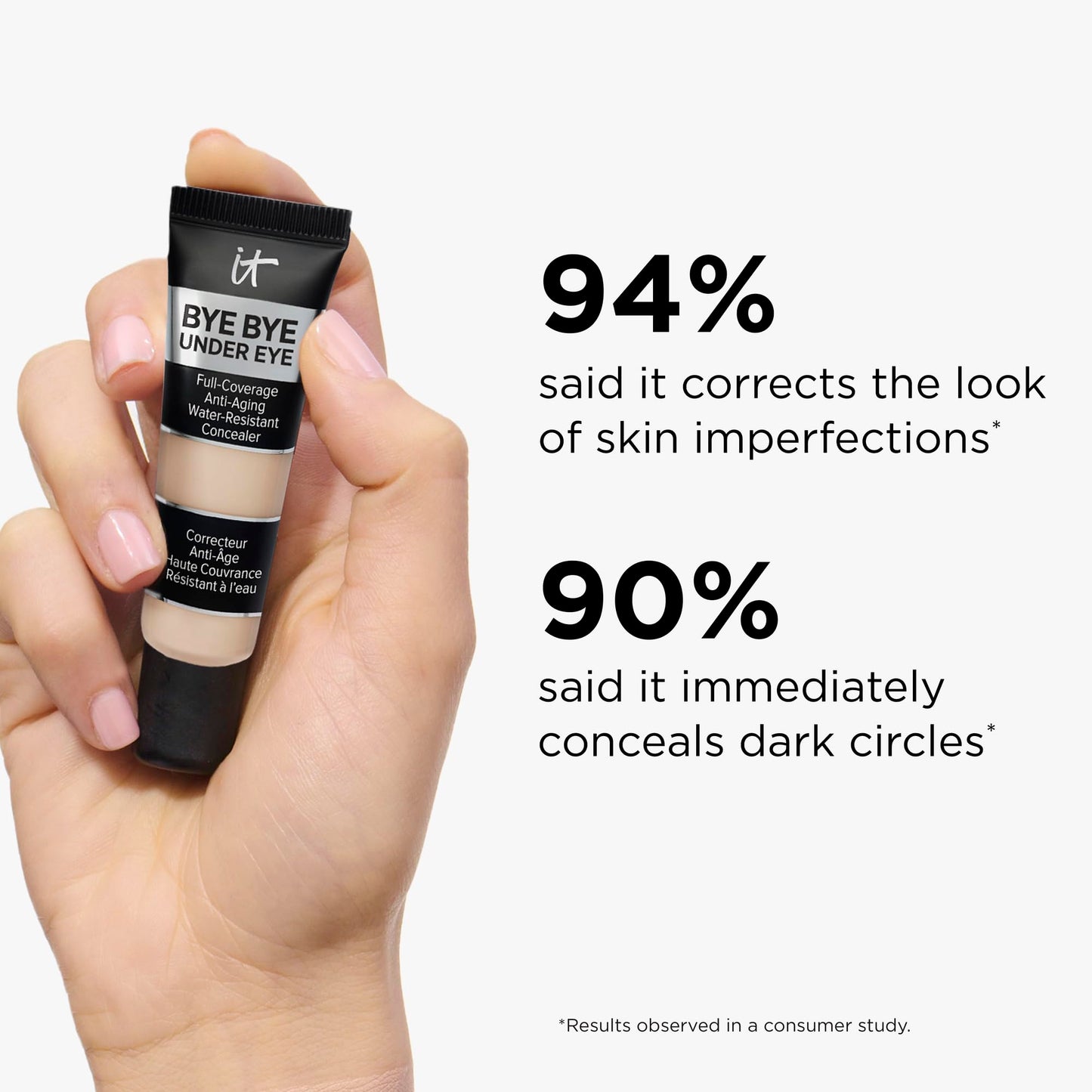 IT Cosmetics Bye Bye Under Eye Concealer (Light Natural) - Water-Resistant, Full Coverage Brightening Concealer For Dark Circles, Fine Lines, Redness & Discoloration, Anti-Aging, 24H Wear - 0.4 fl oz