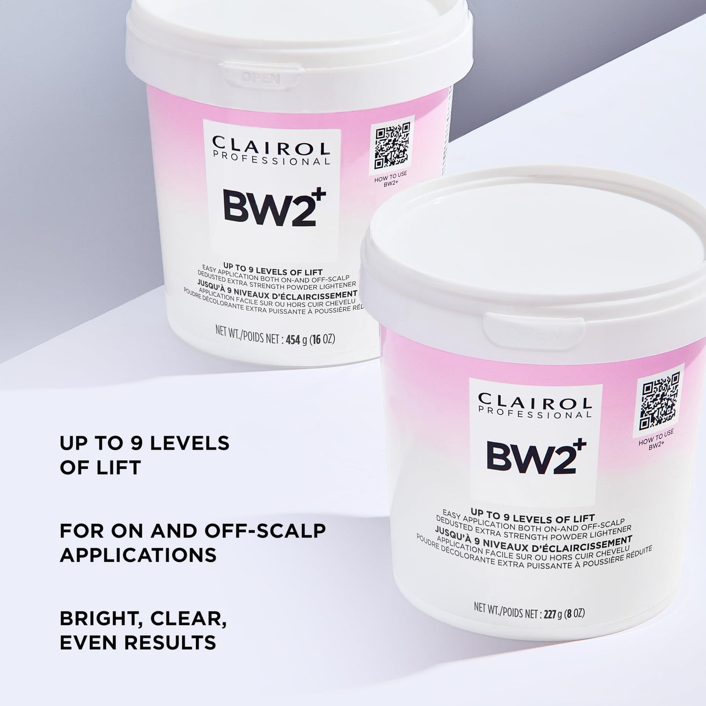 Clairol Professional BW2+ Éclaircissant en poudre extra fort dépoussiéré pour mèches de cheveux, 1 oz.