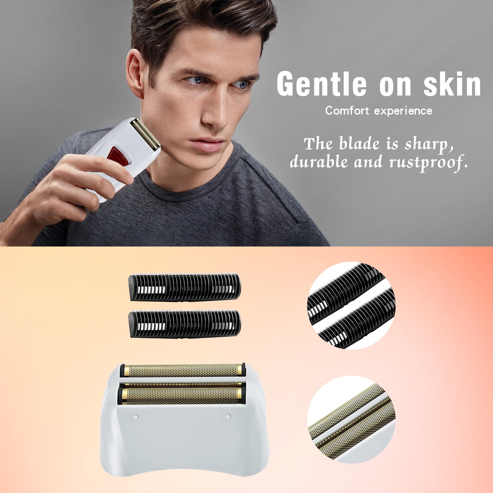 Dark Gray 4 Pack Pro Shaver Replacement Foil and Cutters compatible with andis 17150(TS-1) shaver ProFoil Lithium replacement, Golden