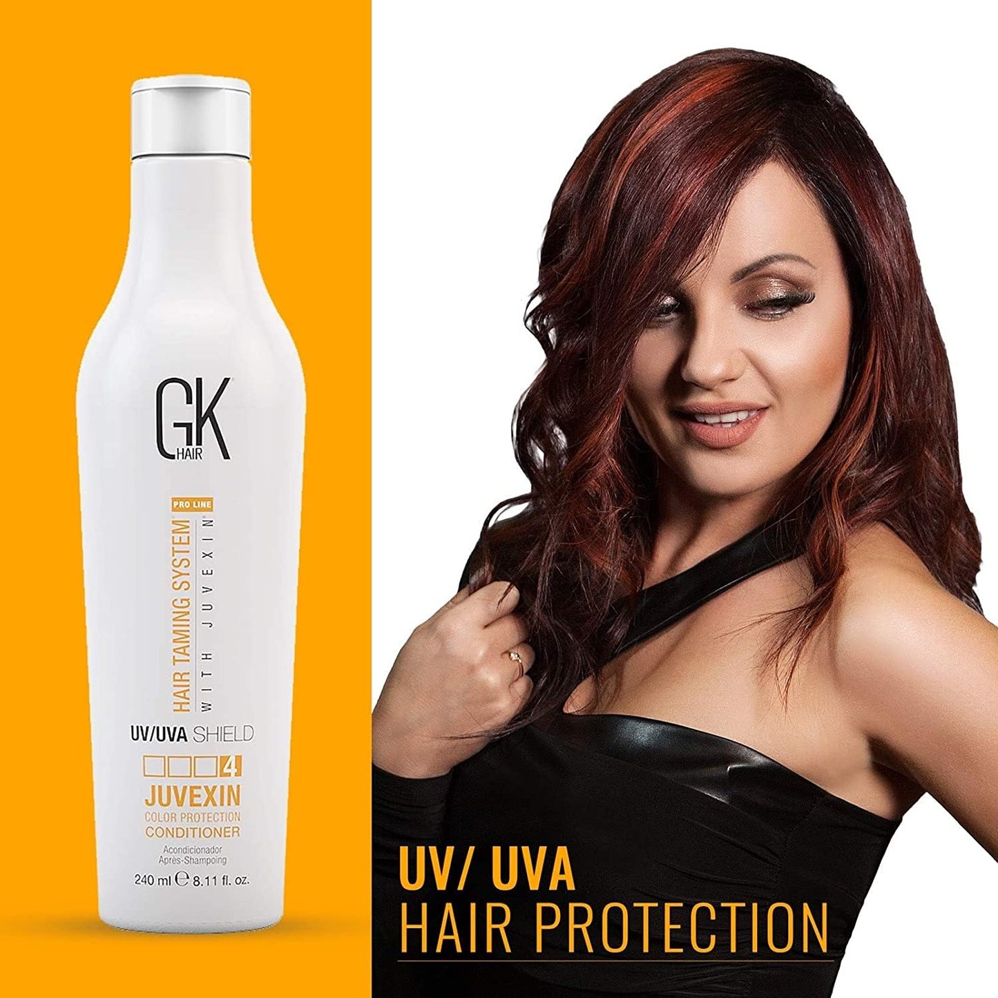 GK HAIR Global Keratin Colored Shield Conditioner (8.11 Fl Oz/240ml) - Deep Cleansing Heat Thermal Protection for Color Treated Dry Damaged Curly Frizzy Hair - Paraben Sulfate Free Unisex