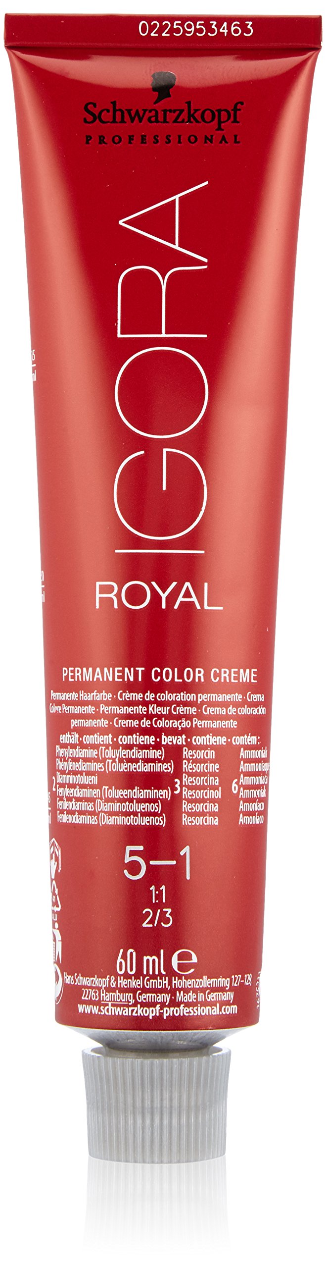 施华蔻 Igora Royal 永久染发膏 2 盎司/60 毫升 (5-1)