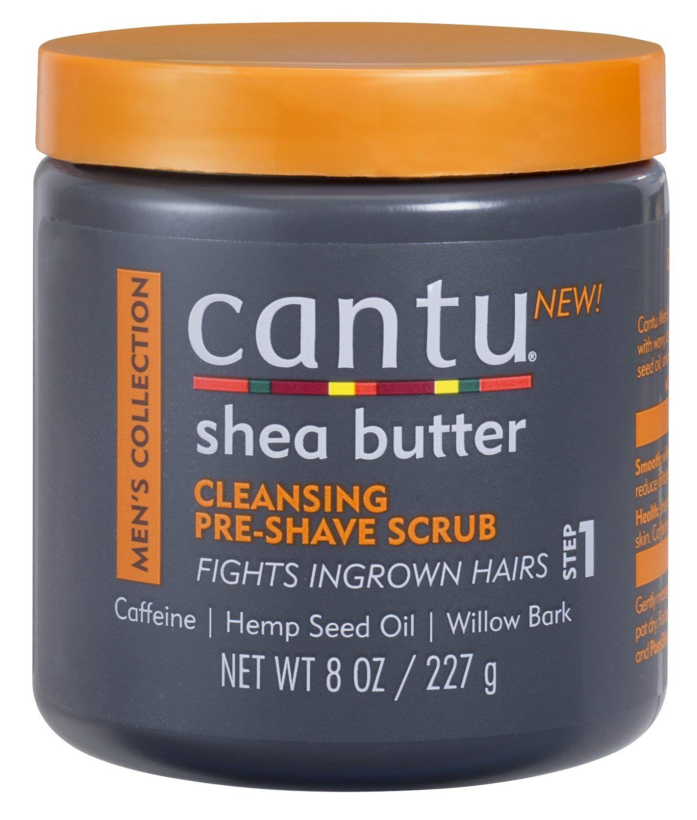 Dark Slate Gray Cantu Mens Cleansing Pre-Shave Scrub 8 Ounce Jar (236ml)