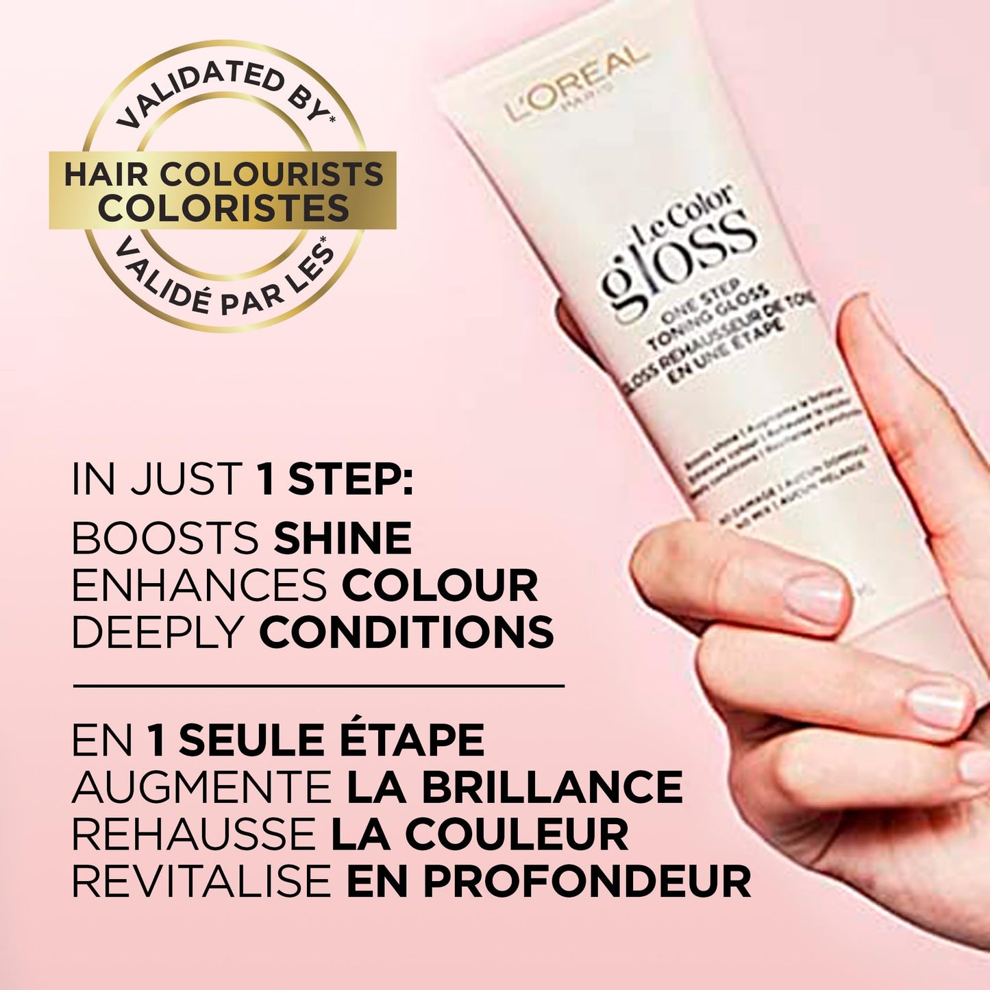 Misty Rose L’Oreal Paris Le Color Gloss One Step In-Shower Toning Hair Gloss for Bleached Hair, Neutralizes Brass, Conditions & Boosts Shine, Platinum Pearl, 4 Ounce