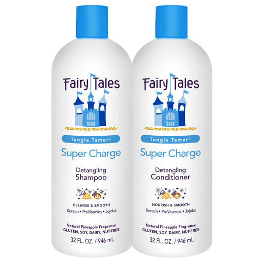 Fairy Tales Tangle Tamer Detangling Shampoo and Conditioner for Kids - Ultra Moisturizing and Anti Frizz Protection - Paraben Free, Sulfate Free - 32 Oz (2 pack)