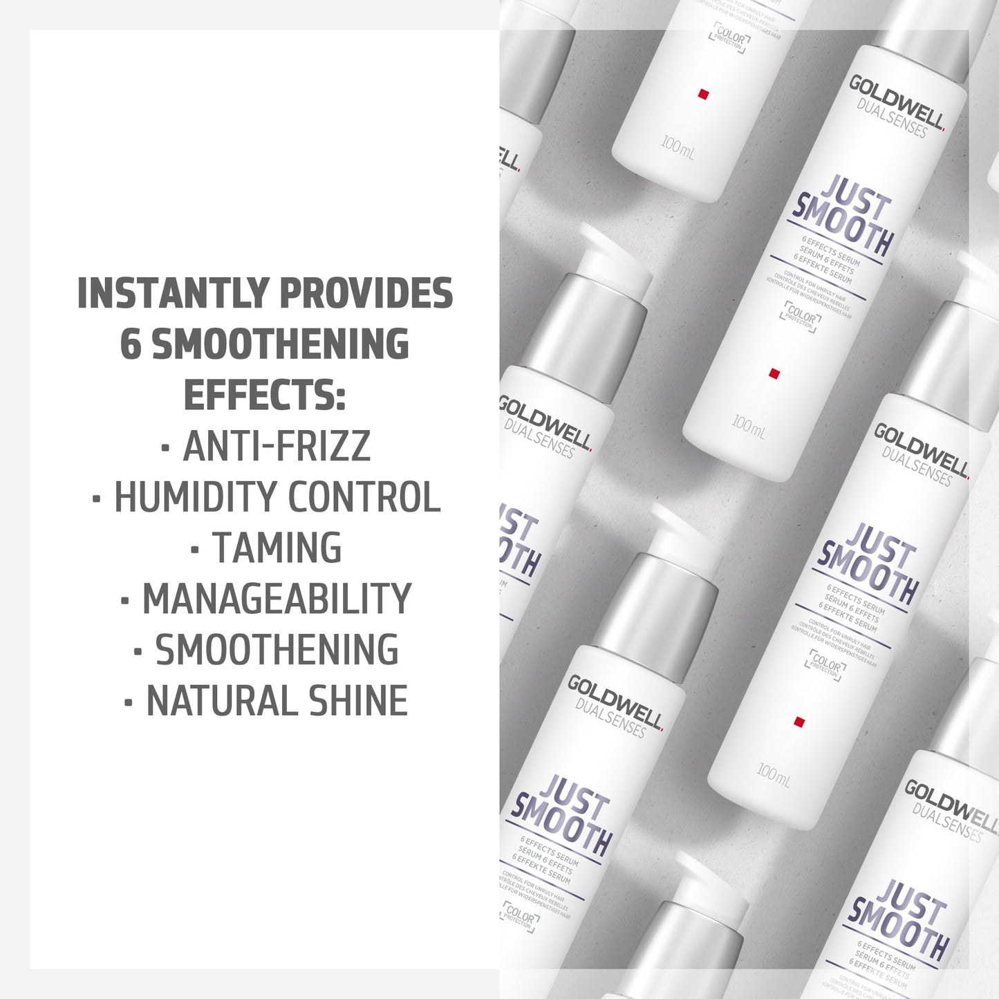 Goldwell Dualsenses Just Smooth Taming 抗毛躁控油六效精华，不含防腐剂，花香型，100ml