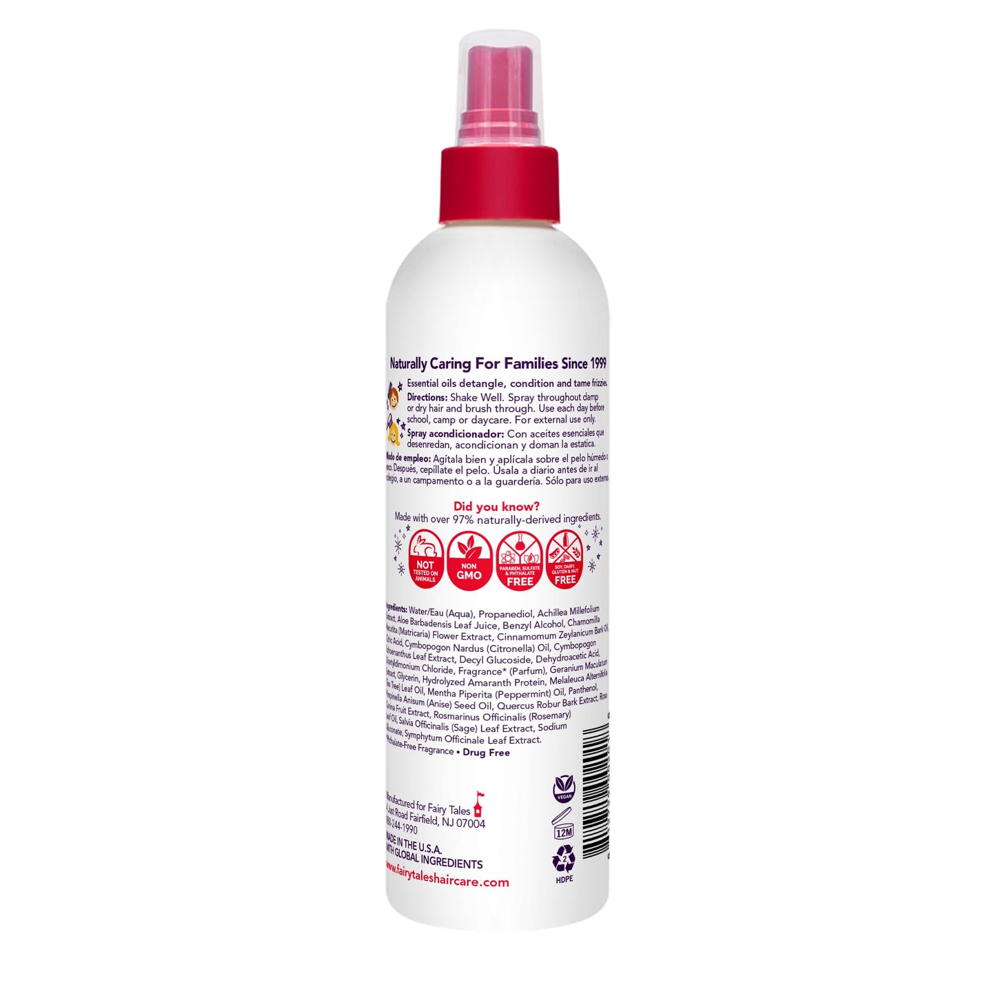Spray revitalisant quotidien anti-poux Fairy Tales Rosemary Repel pour enfants – Les enfants aiment l'odeur, pas les poux, 237 ml (paquet de 1)