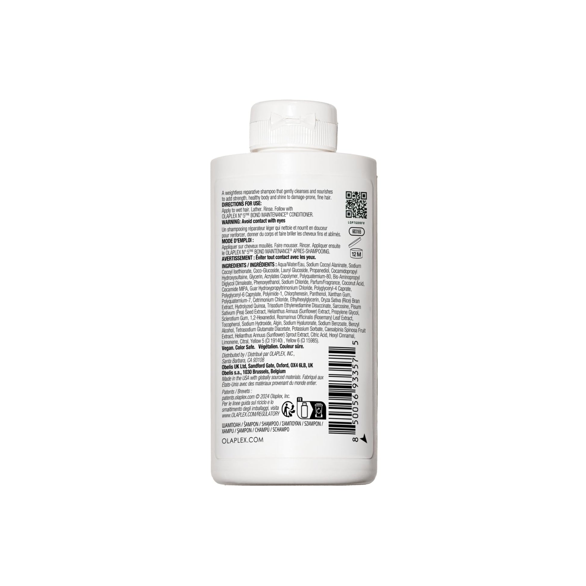 Gray Olaplex Nº. 4 FINE Bond Maintenance Shampoo: Volumize & Strengthen | Gently Cleanse & Non Stripping | For Coily, Curly, Straight, and Wavy, 250 mL / 8.5 Fl Oz