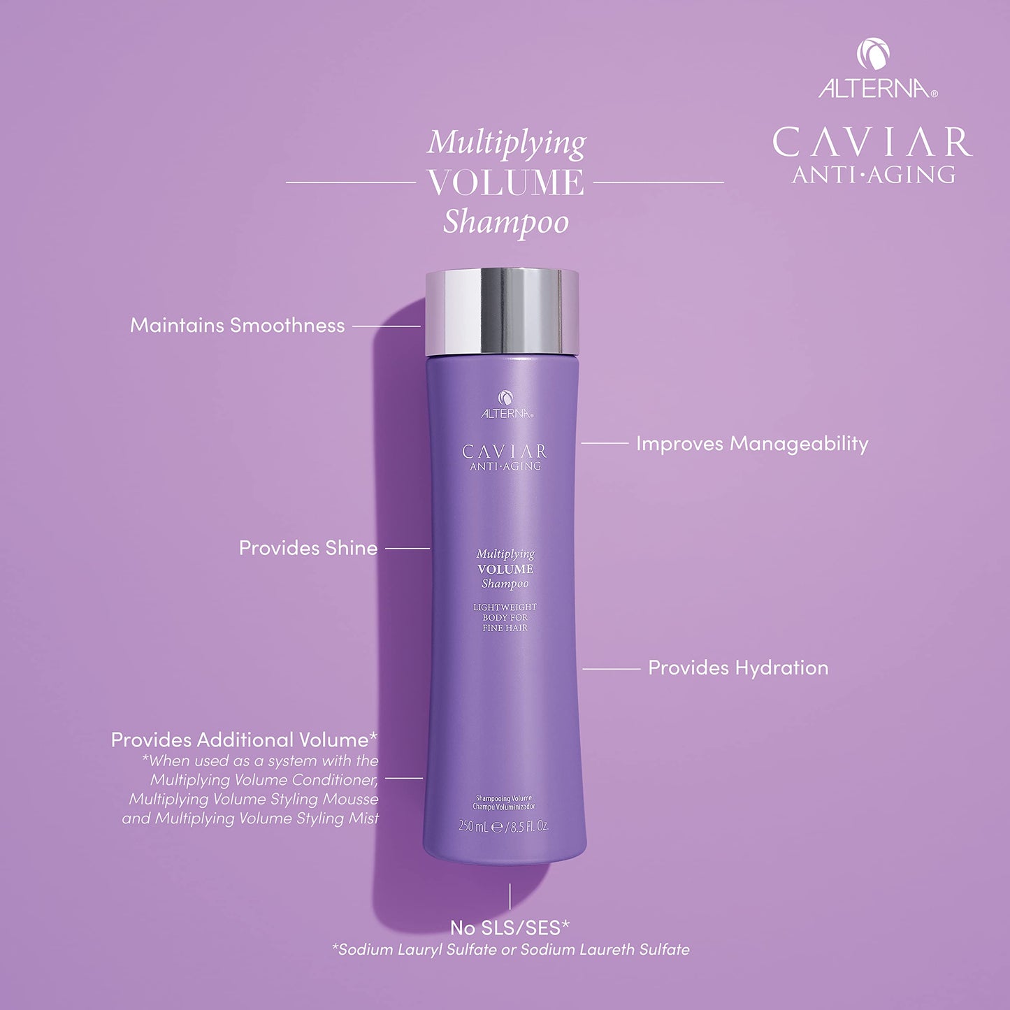 Dark Gray Alterna Caviar Anti-Aging Multiplying Volume Shampoo, 8.5 Fl Oz(Pack of 1)