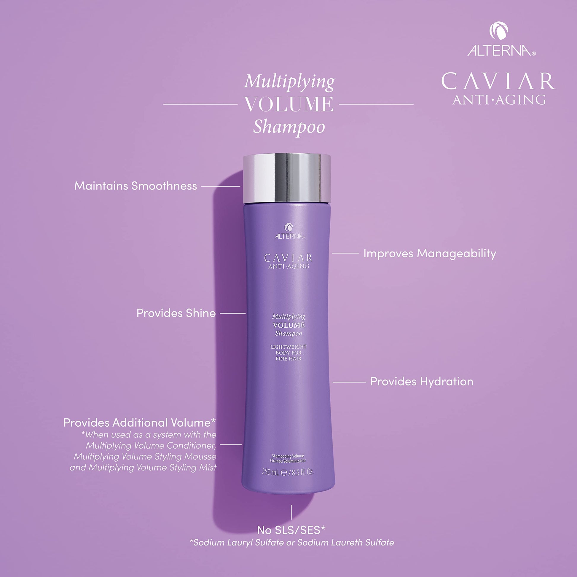Dark Gray Alterna Caviar Anti-Aging Multiplying Volume Shampoo, 8.5 Fl Oz(Pack of 1)
