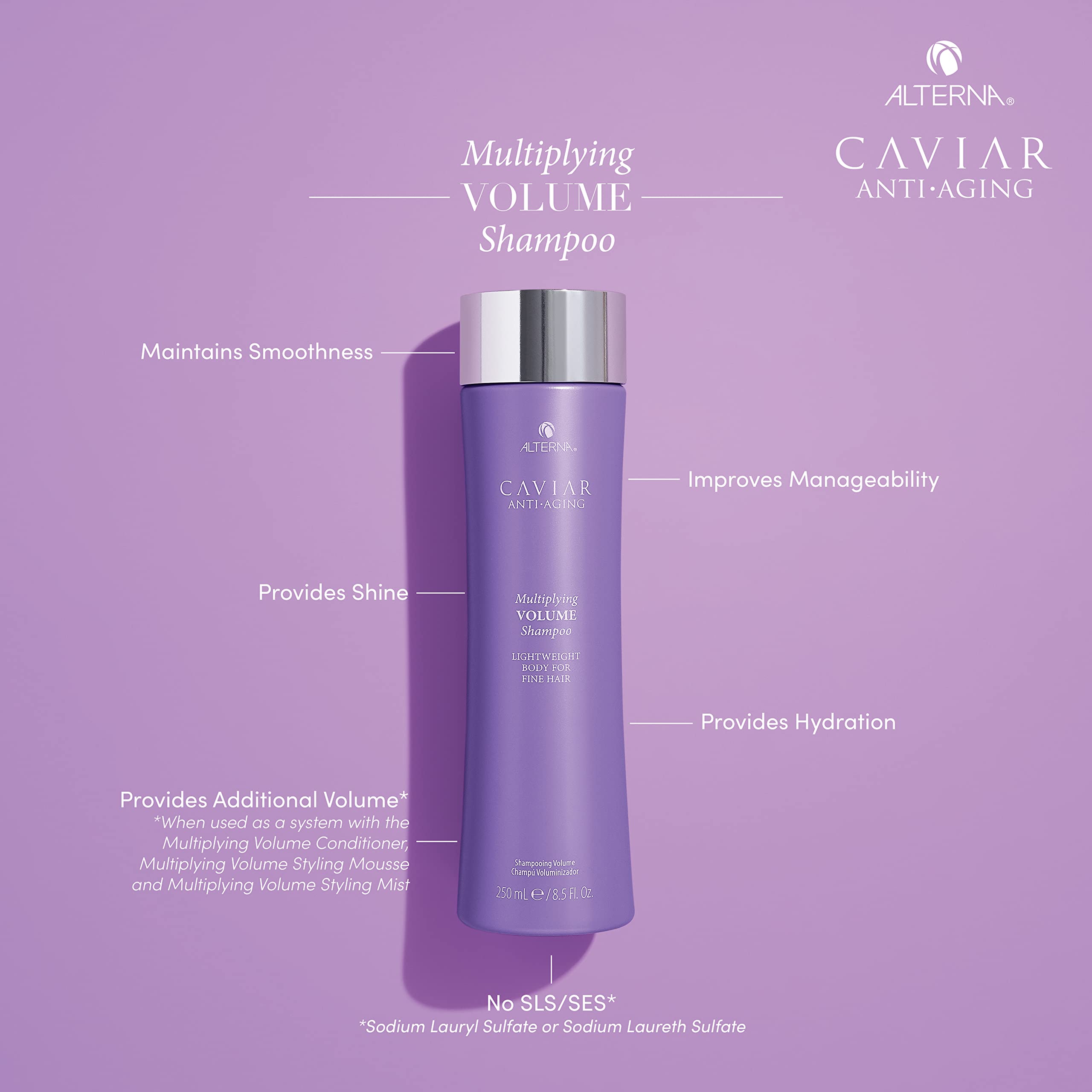 Alterna Caviar Anti-Aging Multiplying Volume Shampoo, 8.5 Fl Oz(Pack of 1)