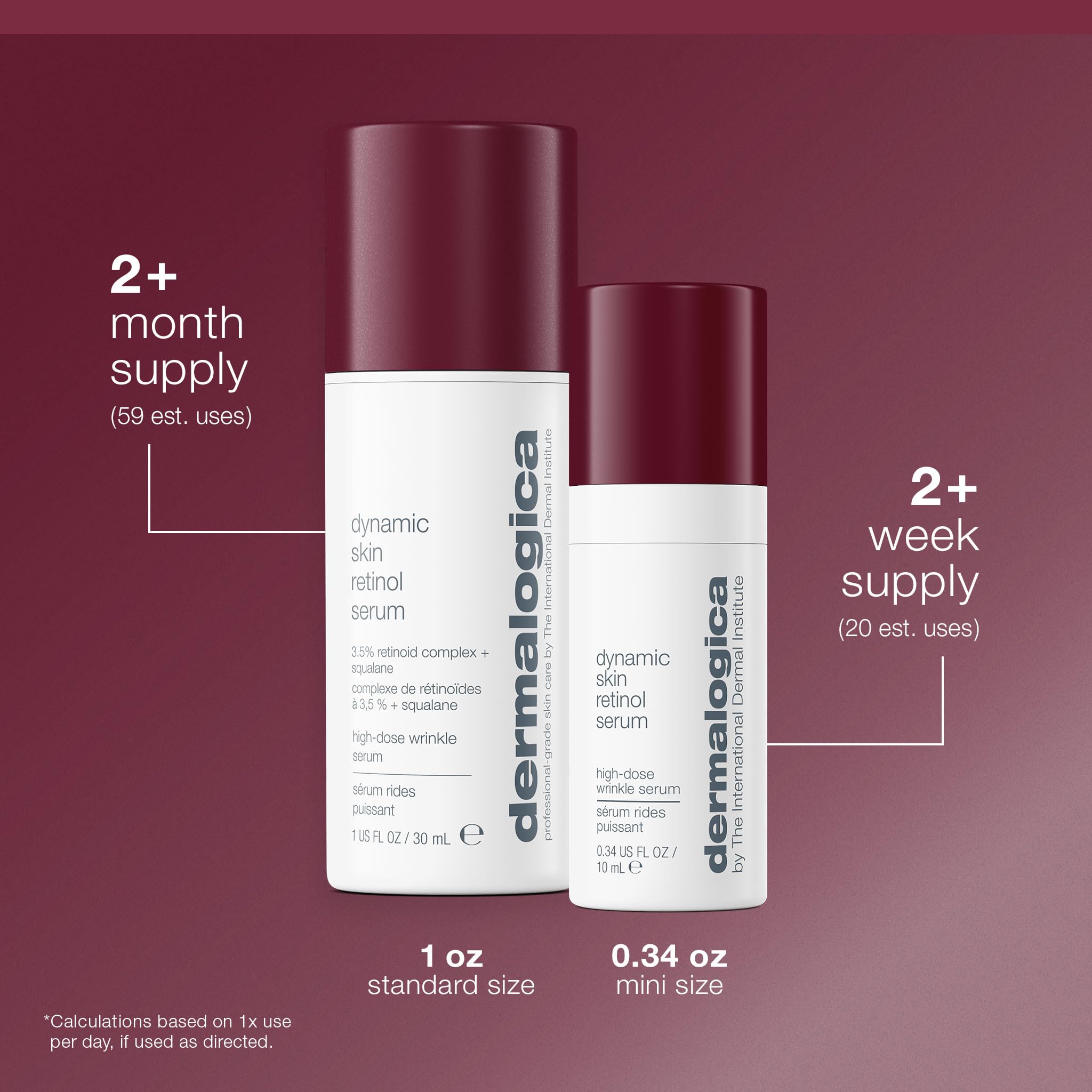 Dermalogica Dynamic Skin Retinol Facial Serum with Multi-Retinoid Complex, Skin Retexturizing and Improving Skin Health, 0.34 lf oz