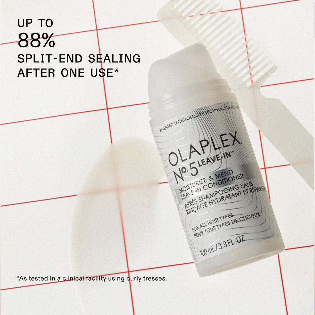 Olaplex Nº.5 Leave-In Conditioner: Moisturizes & Mends Split Ends | Reduces Breakage & Repairs, Protects Damaged Hair | For Coily, Curly, Straight, and Wavy, Stocking Stuffers, 100 mL / 3.3 Fl. Oz.