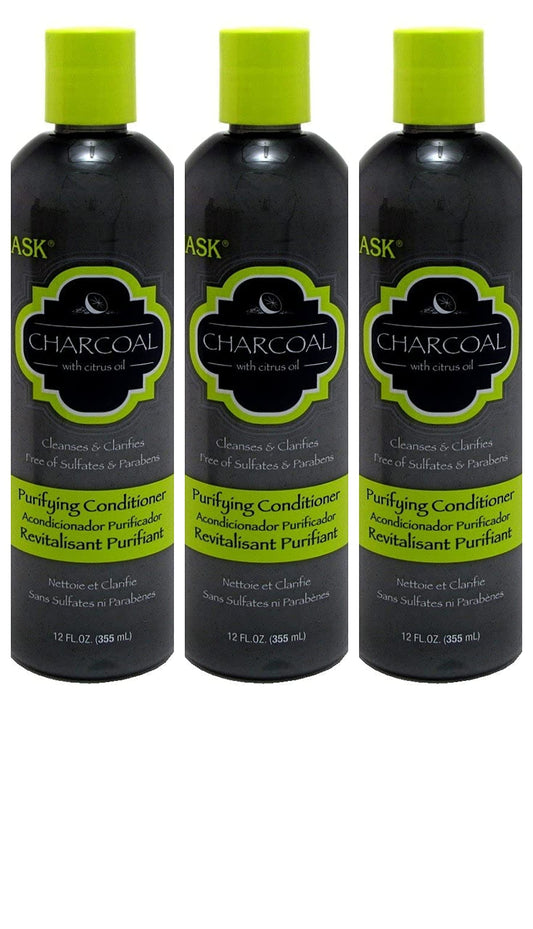 Hask Conditioner Charcoal Purifying 12 Ounce (354ml) (3 Pack)