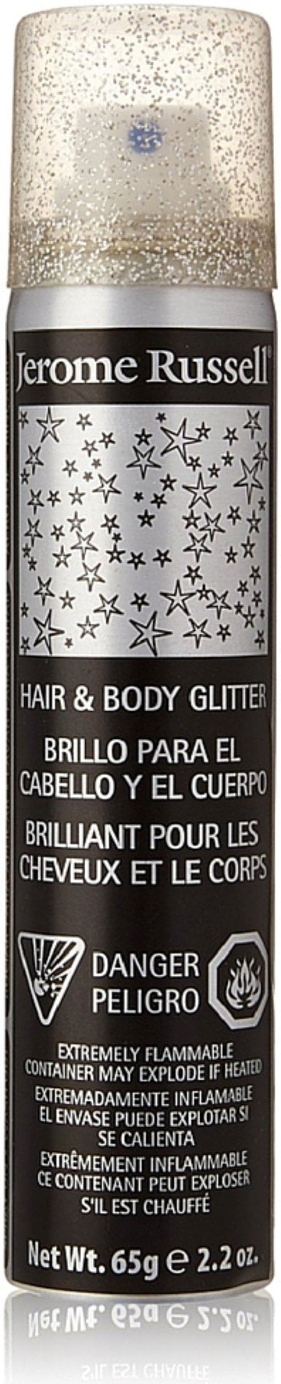 Dark Slate Gray Jerome Russell Hair & Body Glitter Spray, Silver 2.2 oz (Pack of 2)