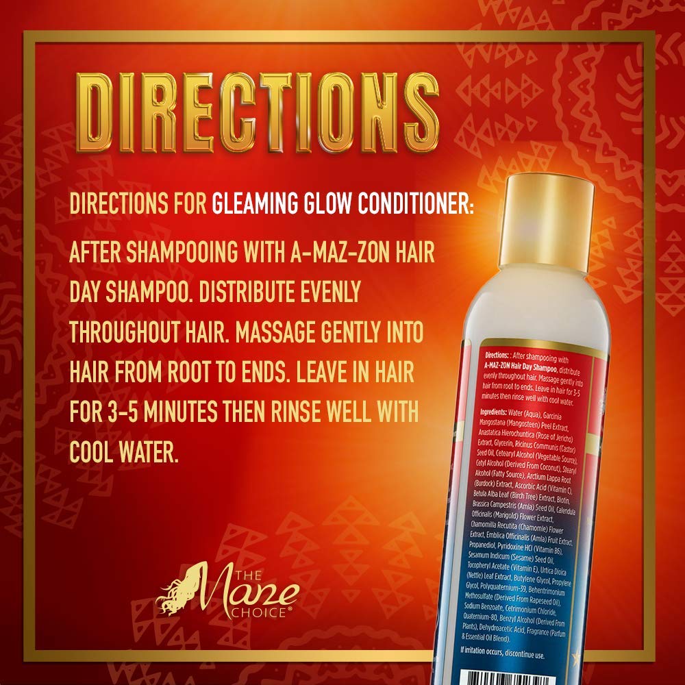 THE MANE CHOICE A-MAZ-ZON HAIR DAY - GORGEOUS GLOSS LEAVE-IN CONDITIONER - Lasting Hydration, Nourishes and Moisturizes - Infused with Biotin and Vitamins C,D,E