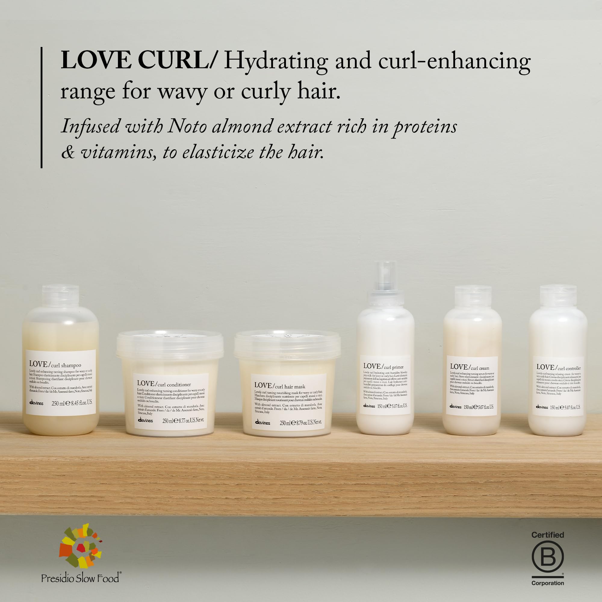 Davines LOVE Curl Conditioner with Curl Building Serum and Curl Shampoo