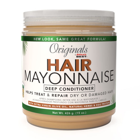 Originals by Africa's Best Hair Mayonnaise Conditioner, 15 oz Jar, Enriched with Natural Botanical Herbal Extracts and Olive Oil to Deep Condition and Repair