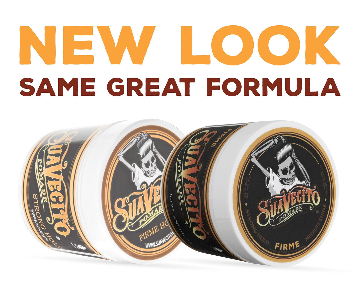 Suavecito Pomade Firme（强力）定型 4 盎司，1 包 - 男士强力定型发胶 - 中等光泽水基无片状发胶 - 易于清洗 - 适合所有发型，全天定型