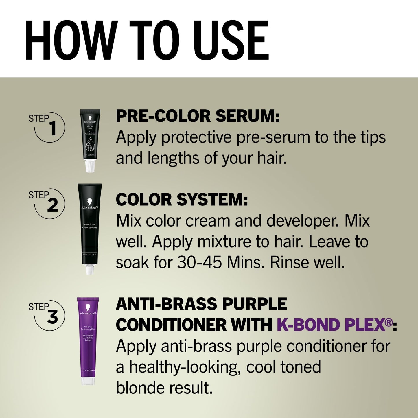 Dark Gray Schwarzkopf Keratin Blonde Hair Dye, 001 High Lift Platinum Blonde, Professional Quality Permanent Hair Color, Bond Enforcing System, Pre-Color Serum & Purple Conditioner Included