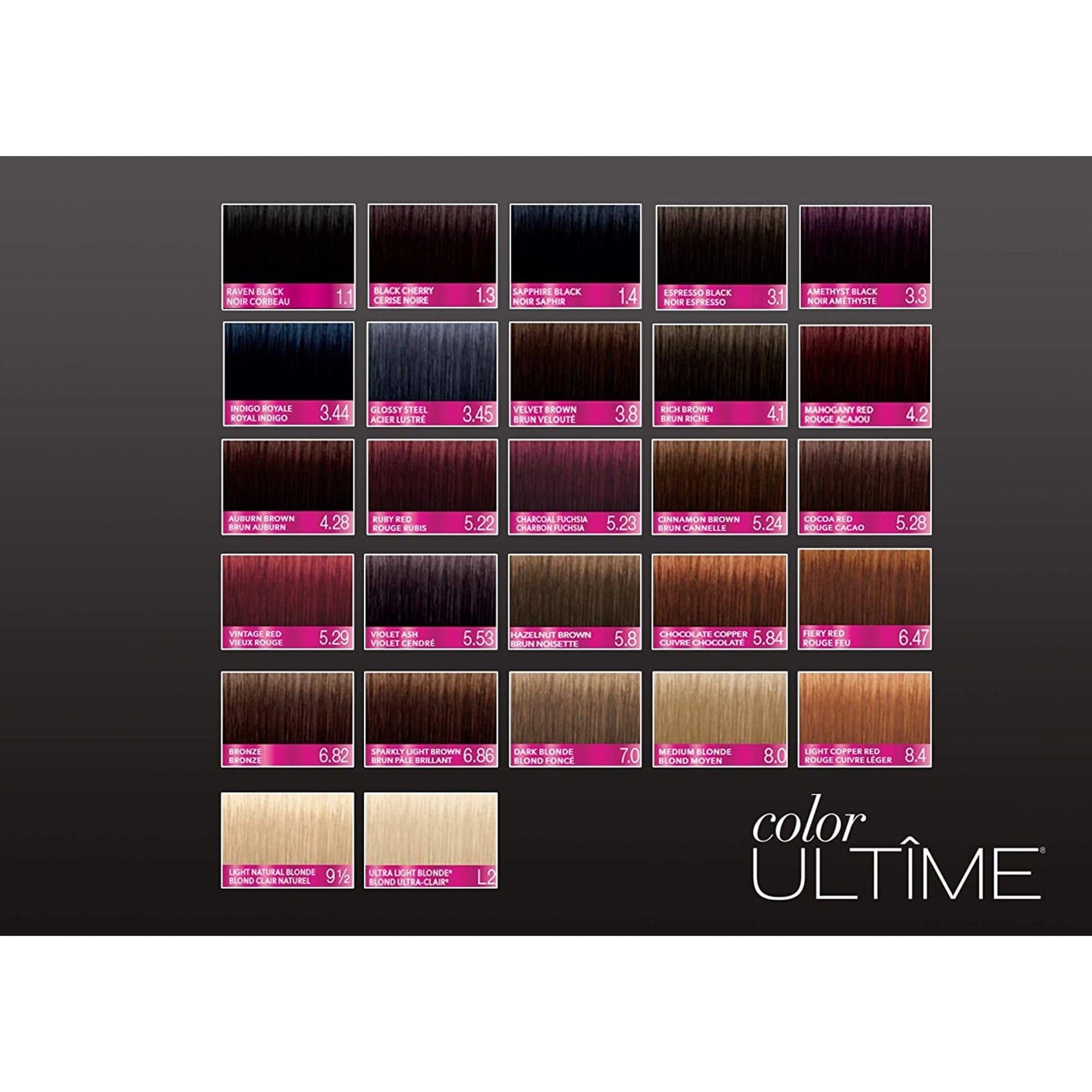 Black Schwarzkopf Color Ultime 1.4 Sapphire Black Hair Dye, Permanent Intense Black with Diamond Brilliance, Fade-Resistant, Covers Grays, All Hair Textures
