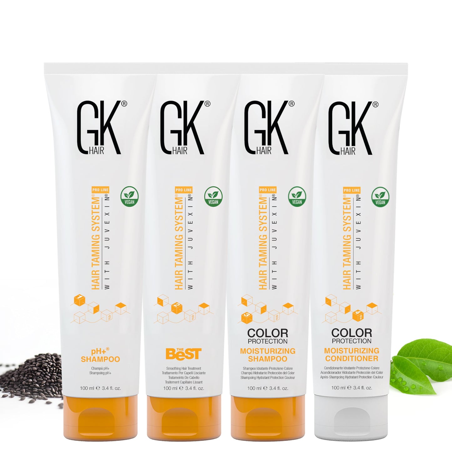 GK HAIR Global Keratin The Best Smoothing Keratin Treatment Kit (3.4 Fl Oz/100ml) Professional Brazilian Complex Blowout Straightening For Silky Smooth & Frizzy Hair