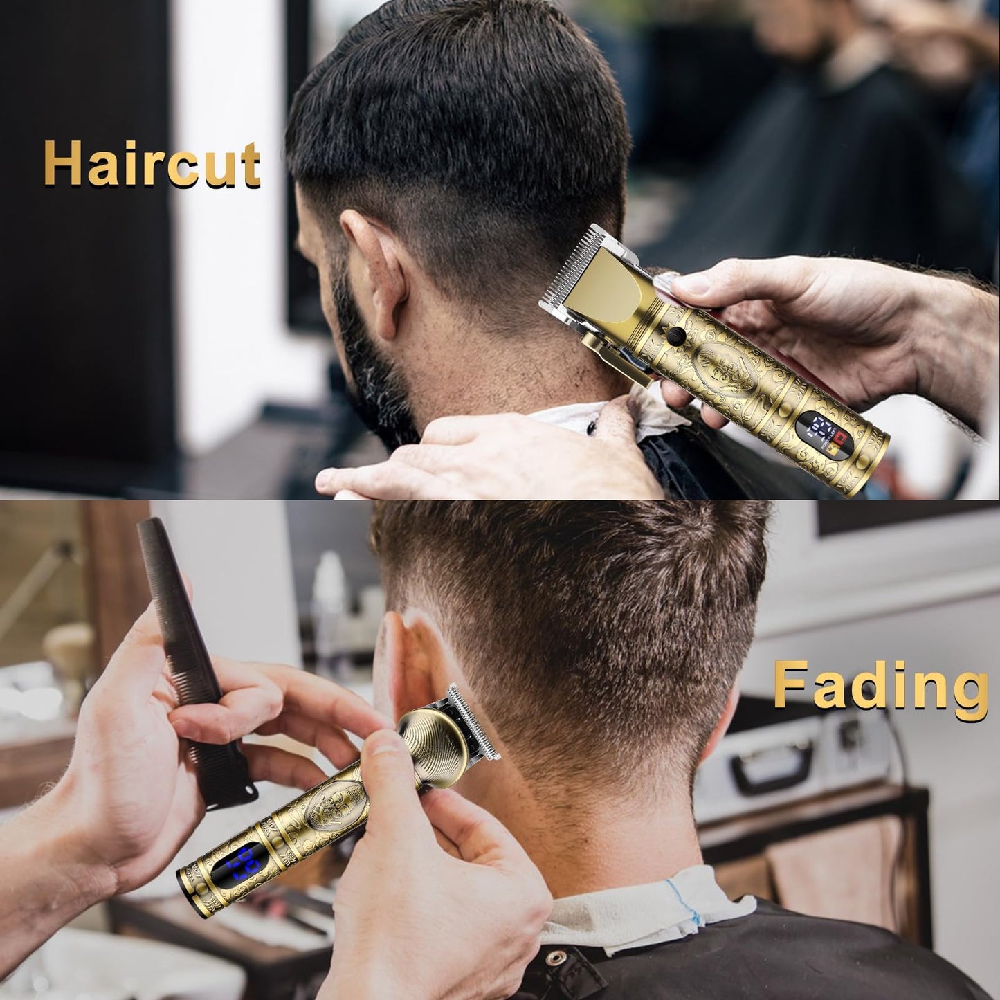 GSKY 男士专业理发器，无线理发器，男士理发器和修剪器套装，带 LED 显示屏