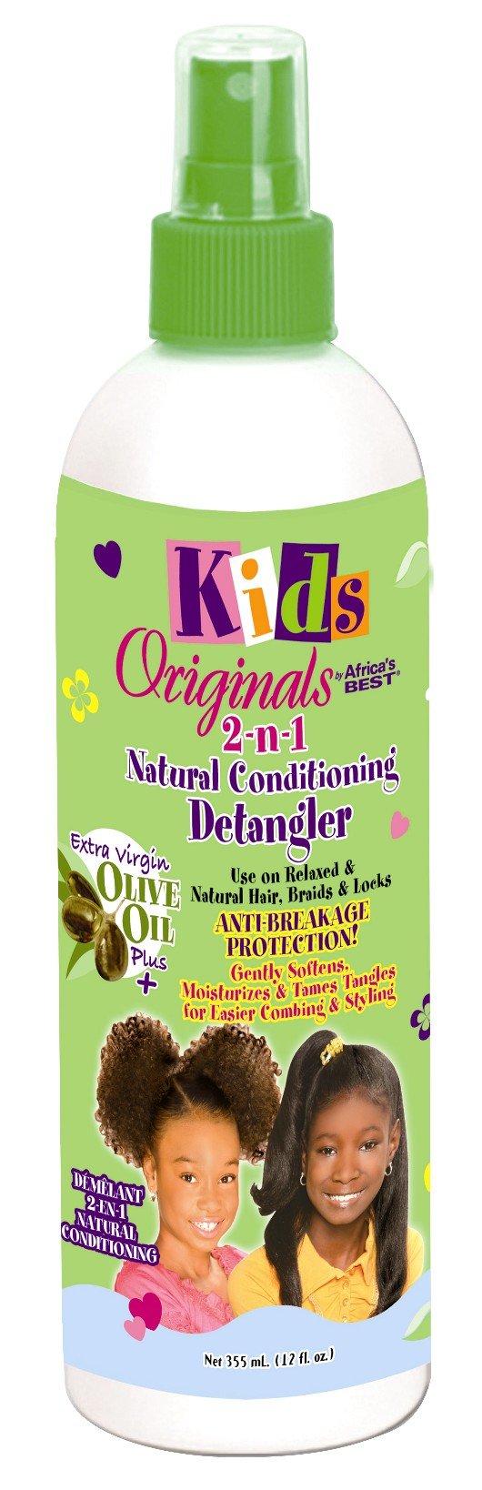 Africa's Best Kids Originals 2-N-1 Detangler 12 Ounce Pump (Pack of 2)