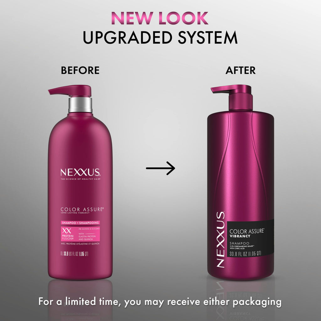 Nexxus Color Assure Shampoo for Vibrancy for Color Treated Hair Powered by Chromabond Sealer with Citric Acid 33.8