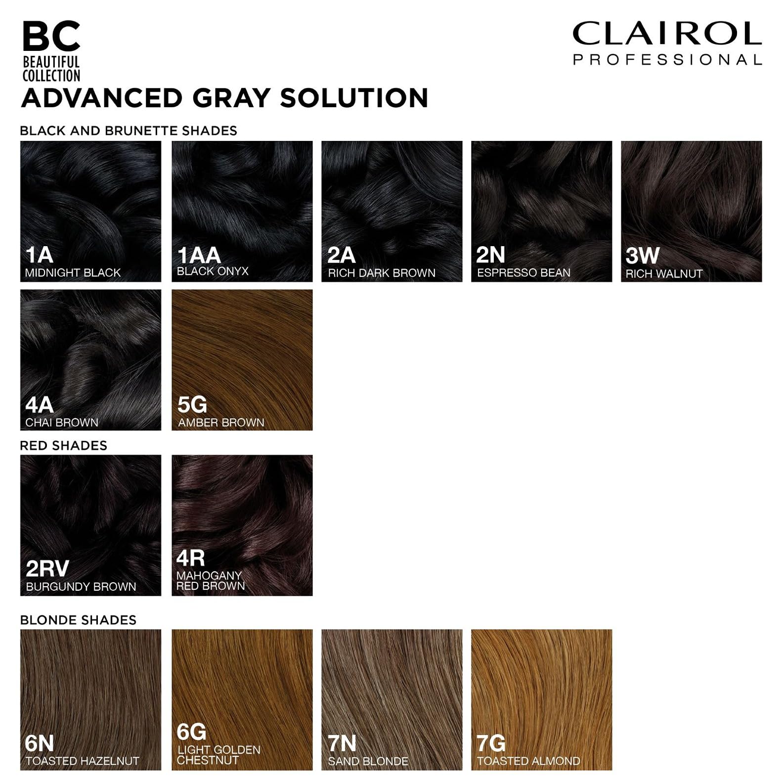 White Smoke Clairol Professional Beautiful Collection Advanced Gray Solutions, 1A Midnight Black, 3 oz. - Packaging May Vary