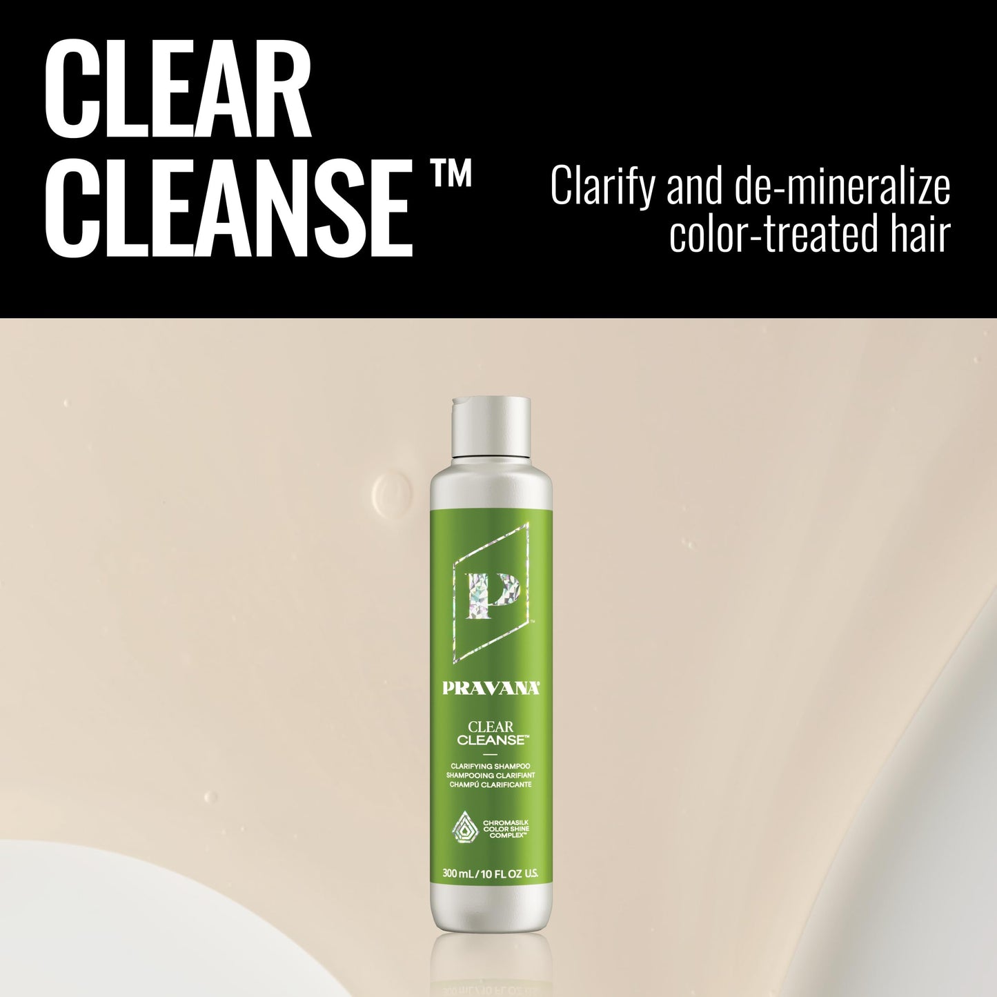 Pravana Clear Cleanse Mineral Diminishing Shampoo | For Clarifying Color-Treated Hair | Instantly Removes Hard Water Deposits | Hydrates, Energizes, Volumizes | Eliminates Discoloration | 10 Fl Oz