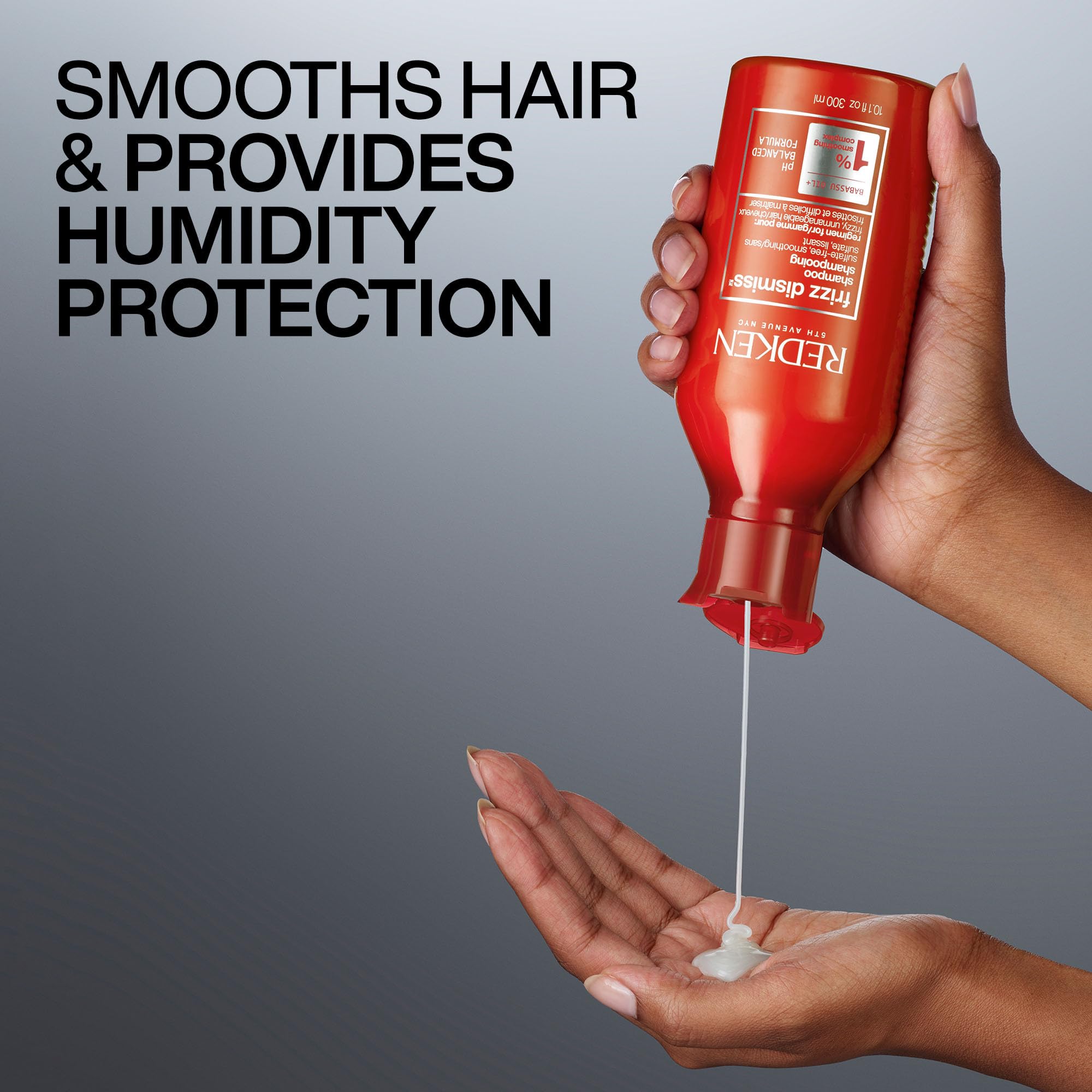 Redken Frizz Dismiss Shampoo | Sulfate Free Shampoo For Frizzy Hair | Gently Cleanses, Smooths, and Adds Shine | Weightless Long-Lasting Frizz Control | Humidity Protection | Anti Frizz