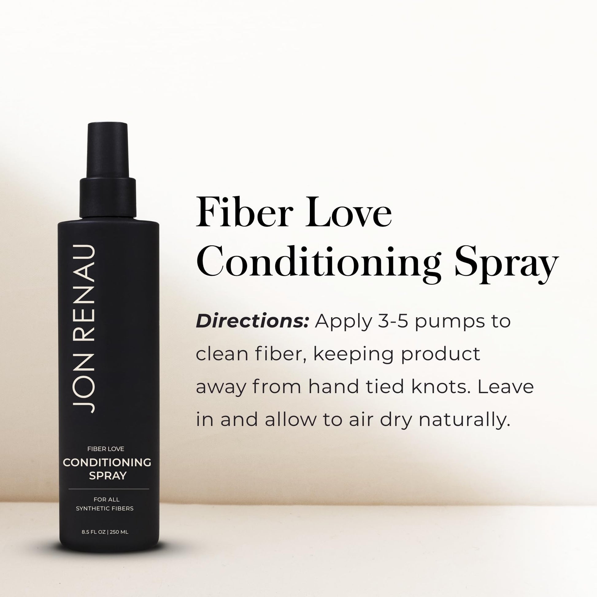 White Smoke Jon Renau Fiber Love Synthetic Conditioning Spray, Leave In Conditioner for Wigs & Hair Extensions, Detangler Spray for Synthetic Hair, Paraben and Sulfate Free Wig Care, 8.5 oz