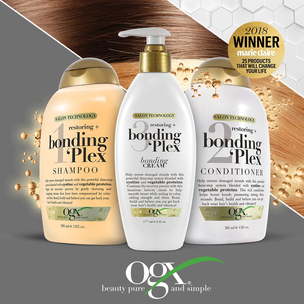 OGX Restoring + Bonding Plex Salon Technology Shampoo, 13 Ounce, 385 Fl oz
