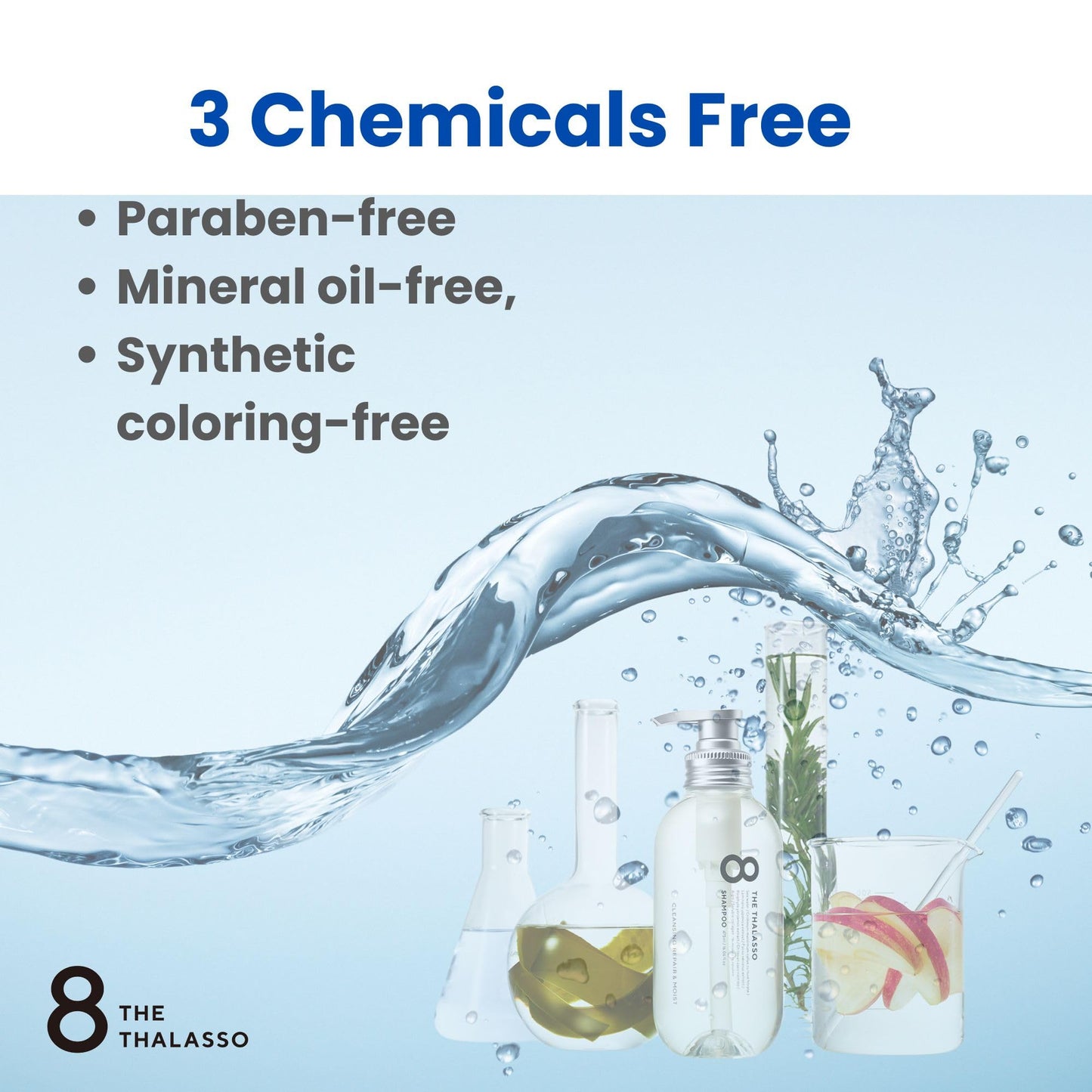 8 THE THALASSO Smooth Series: Normal to Oily Hair Treatment Mask, UniqueThalasso Stem Cells with Deep Sea Water & Marine Collagen, Moisturizing & Smoothing, 200g/7.056 fl oz