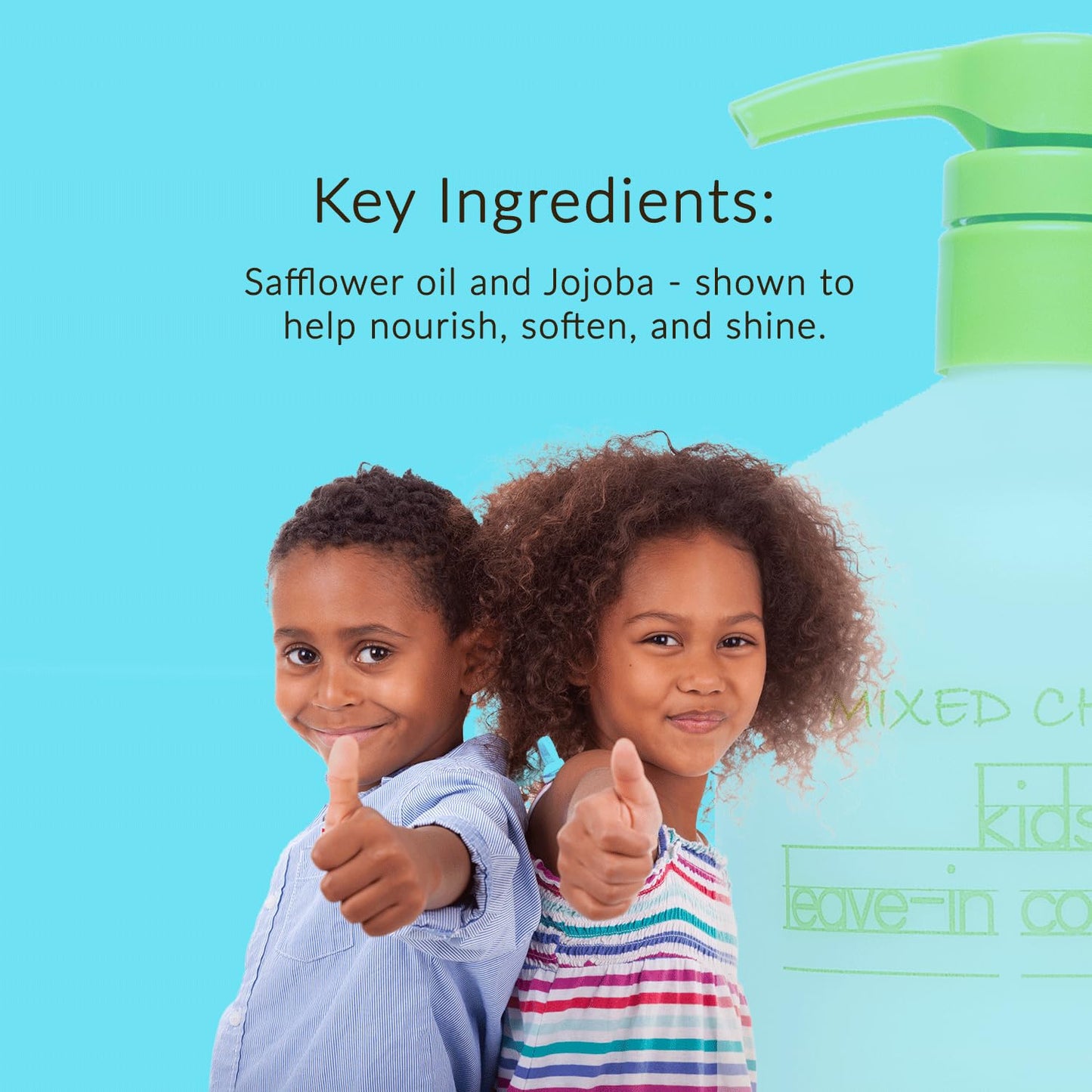 Pale Turquoise Mixed Chicks Kids Leave-In Conditioner - Eliminate Frizz & Define Curls, 33 fl.oz.