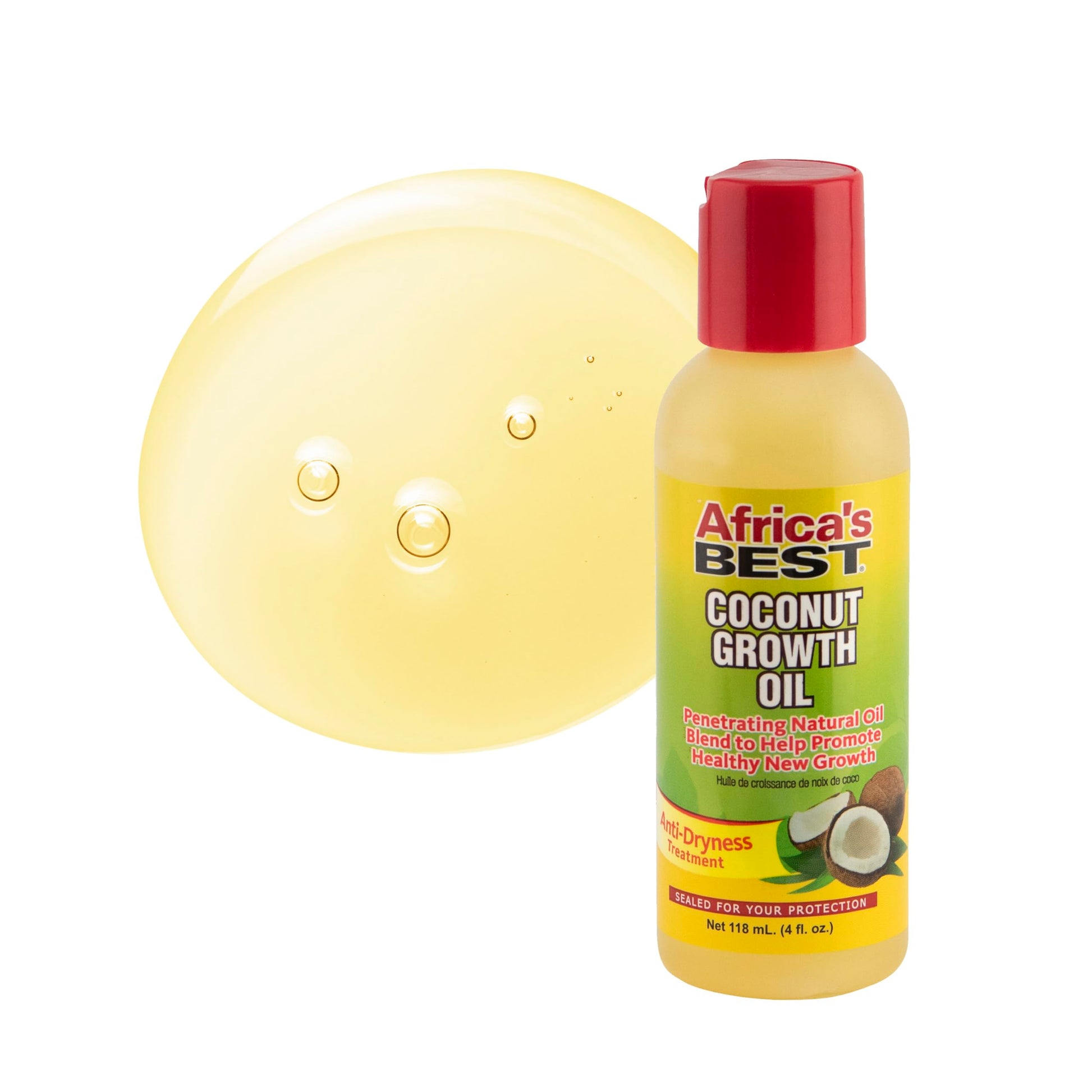 White Smoke Africa's Best - Coconut Growth Oil, Enriched With Natural Vitamins & Essential Fatty Acids, Daily moisturizer or Hot Oil Treatment, Nourishes Your Scalp and Hair, 4oz Bottle, Brown (1-160-04-1243)