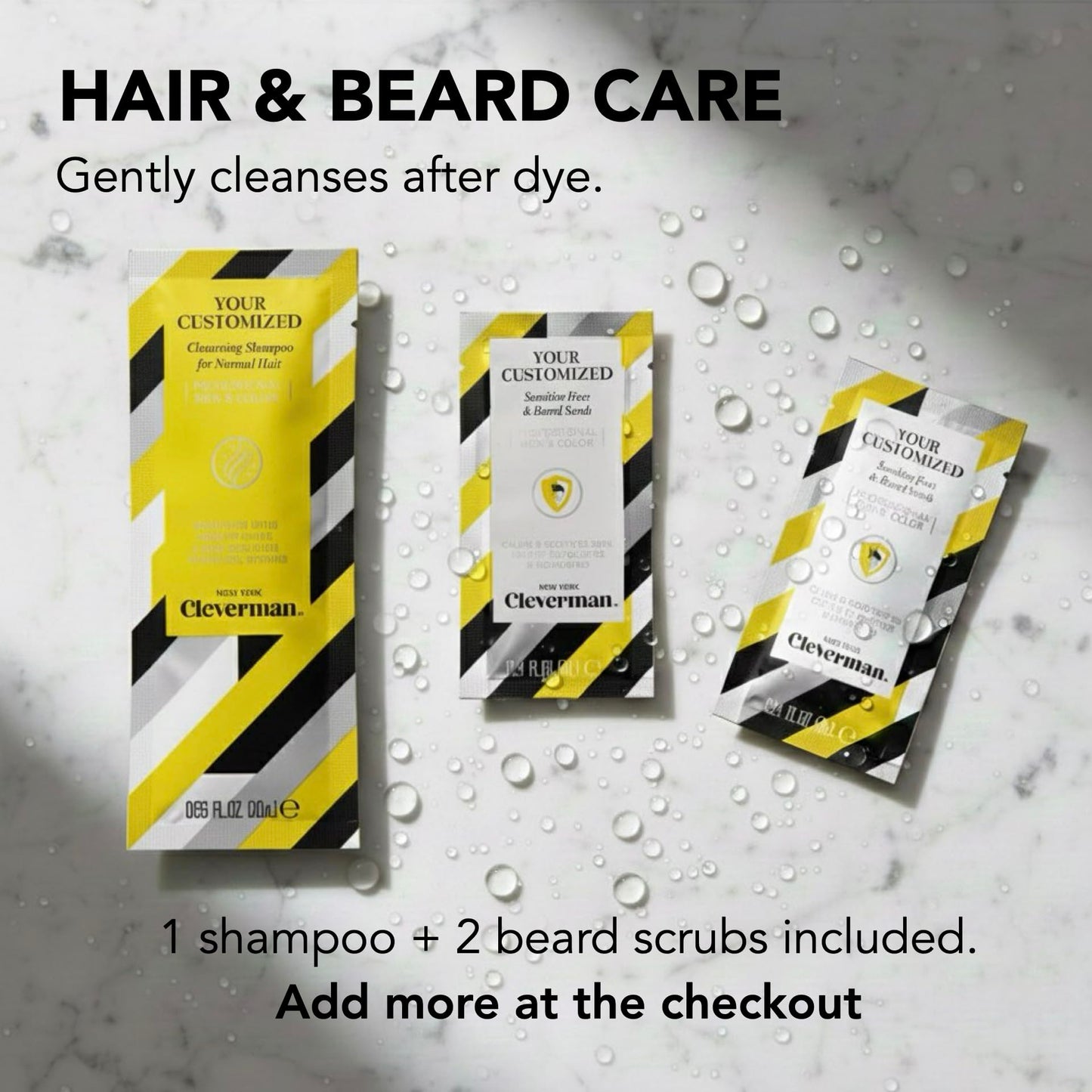Light Gray Reusable Hair & Beard Dye for Men – Black 1.0 | Up to 5 Uses, 7 Minutes | Natural Gray Coverage, No-Drip Cream with SkinArmour – Cleverman