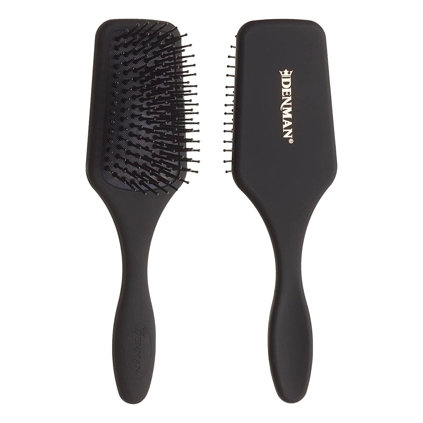 Brosse à cheveux Denman (noire) mini-coussin pour brushing, démêlage et voyage - Coiffage, lissage et lissage confortables - Pour femmes et hommes, D84