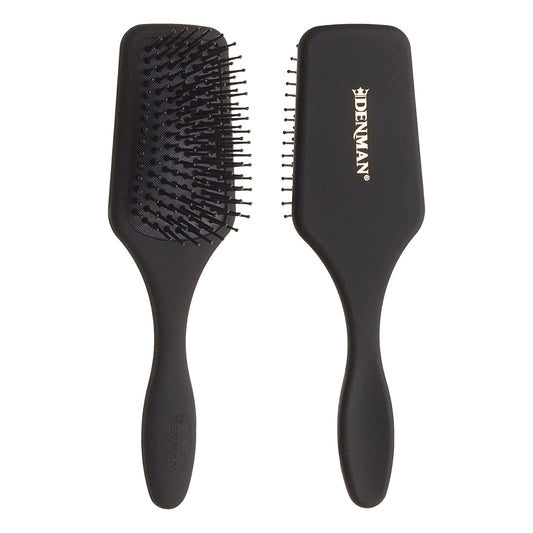 Brosse à cheveux Denman (noire) mini-coussin pour brushing, démêlage et voyage - Coiffage, lissage et lissage confortables - Pour femmes et hommes, D84