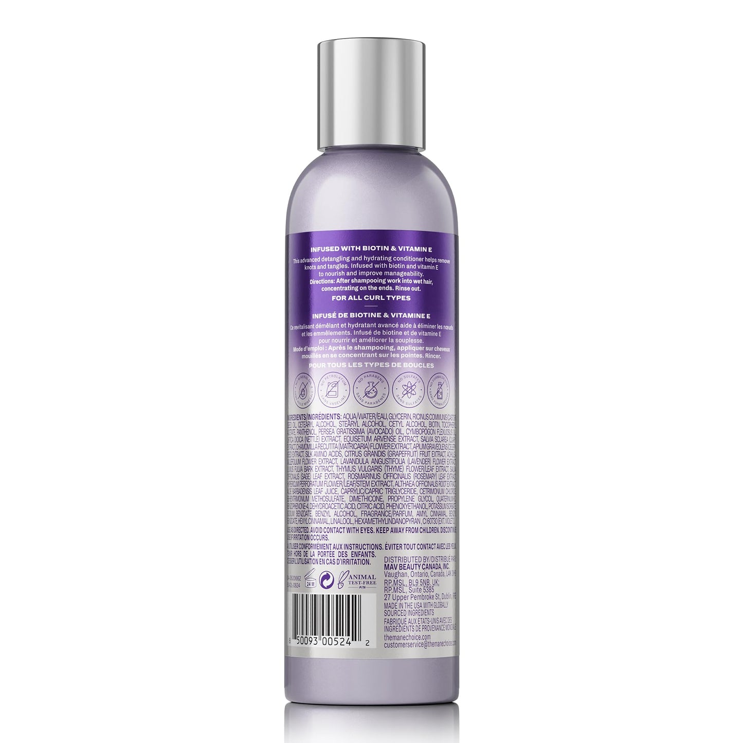 The Mane Choice The Alpha Easy On The Curls Après-shampoing hydratant pour cheveux bouclés, après-shampoing démêlant nourrissant enrichi en biotine et vitamine E, sans sulfate ni parabène, 227 g