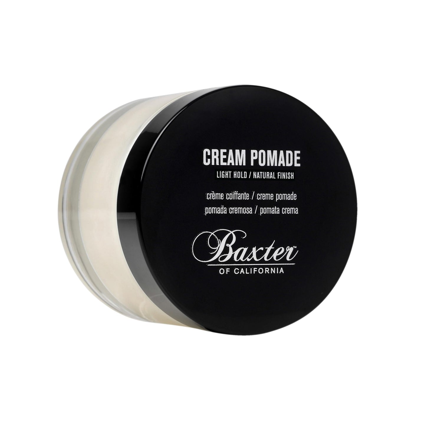 Pommade crème Baxter of California pour hommes et femmes, fini naturel, tenue légère, qualité salon de coiffure, lisse les looks classiques, parfaite pour texturer les cheveux raides ou ondulés, 2 onces
