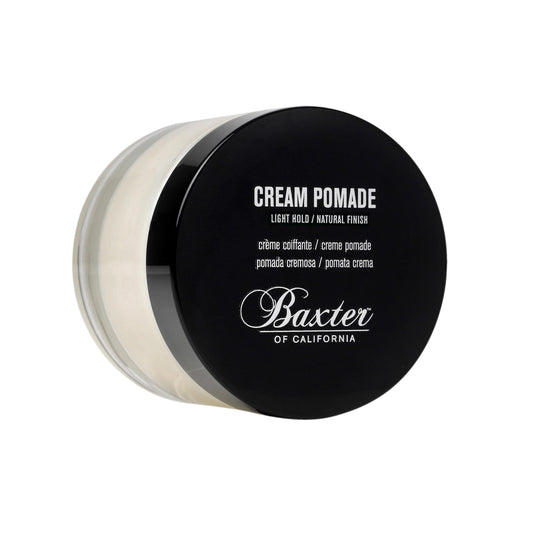 Pommade crème Baxter of California pour hommes et femmes, fini naturel, tenue légère, qualité salon de coiffure, lisse les looks classiques, parfaite pour texturer les cheveux raides ou ondulés, 2 onces