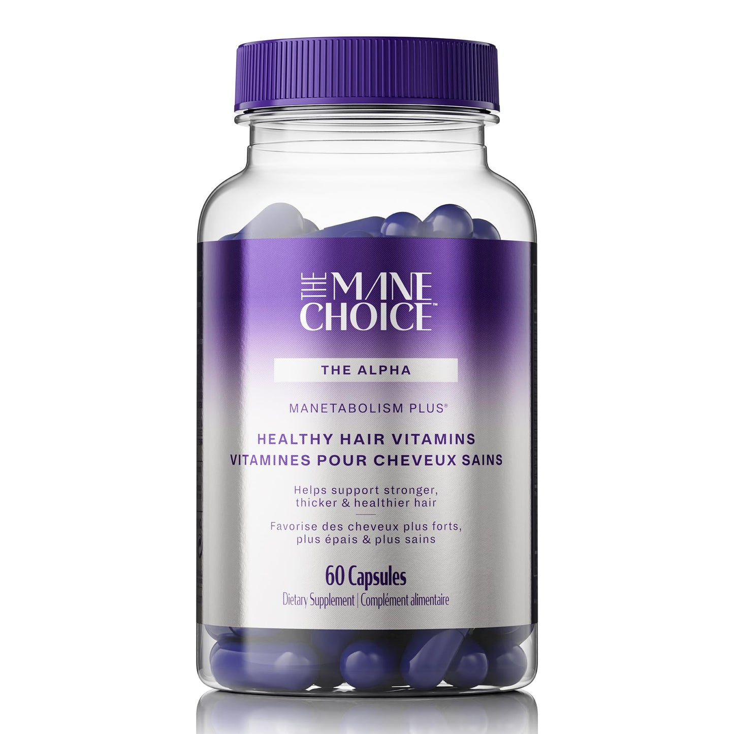 Vitamines Mane Choice MANETABOLISM Plus pour une croissance capillaire saine - Suppléments pour des cheveux plus longs, plus épais et plus sains - Vitamines pour cheveux, peau et ongles pour femmes et hommes (60 capsules) - L'emballage peut varier