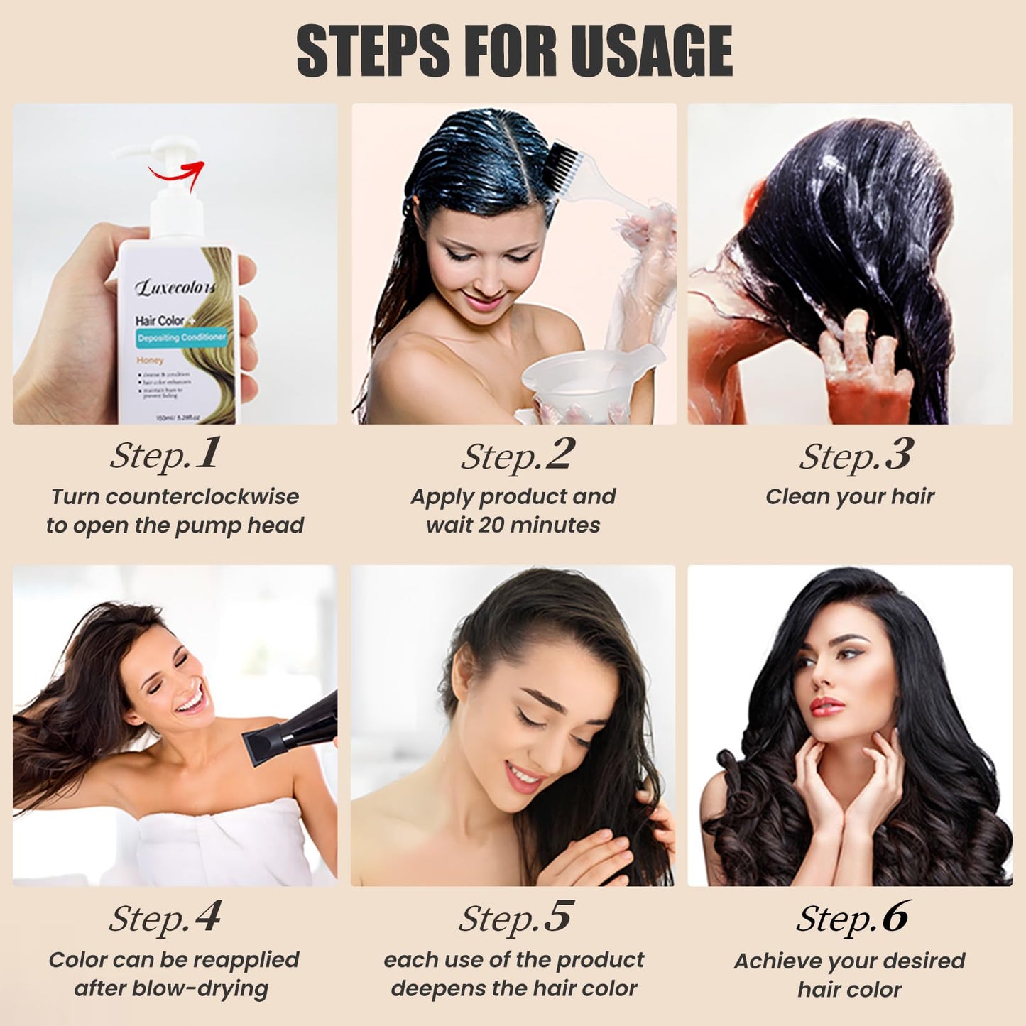 Depositing Conditioner Hair Mask, Hair Refreshing Conditioner, Non-foaming, Cruelty-free 5.28 fl.oz (Red)