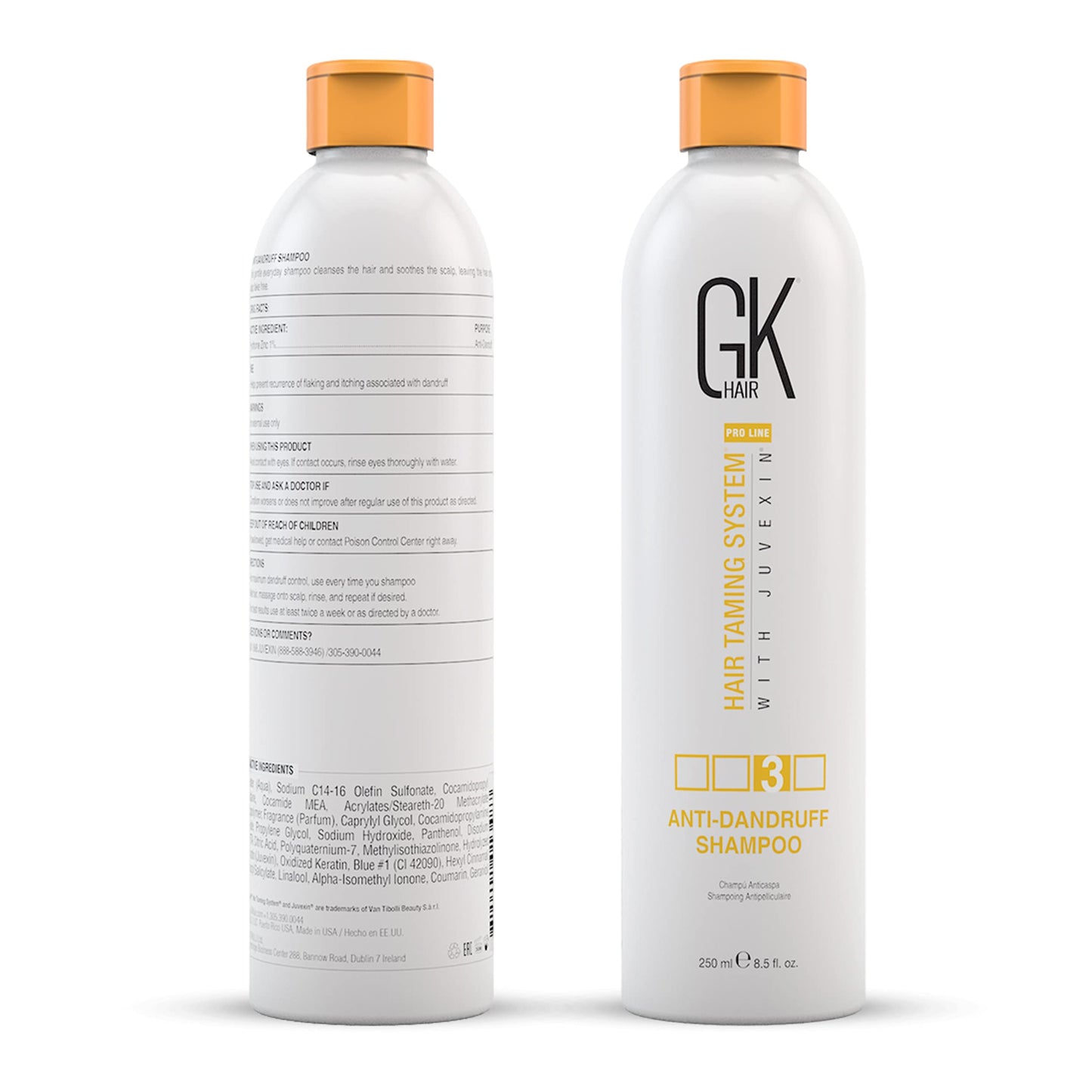 GK HAIR Anti Dandruff Shampoo with 1% Pyrithione Zinc – Flake & Itch Relief, Sulfate-Free Scalp Treatment for Healthy Hair – 8.5 Fl Oz