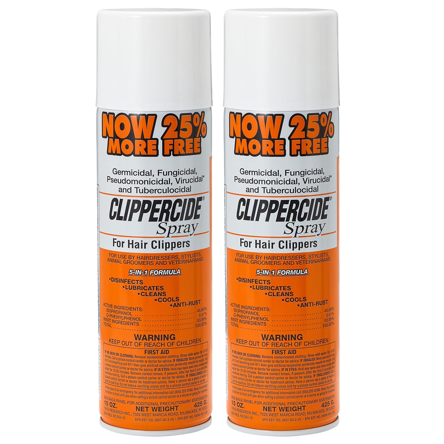Lavender Clippercide Disinfectant Spray 15 Ounce Size (354ml) (2 Pack)